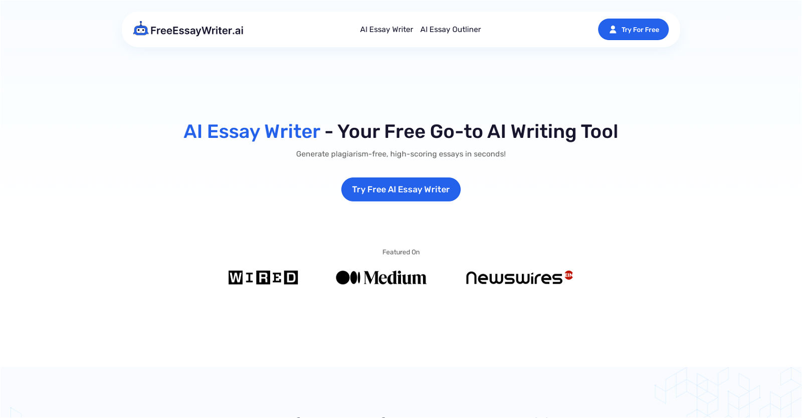 Free AI Essay Writer website
