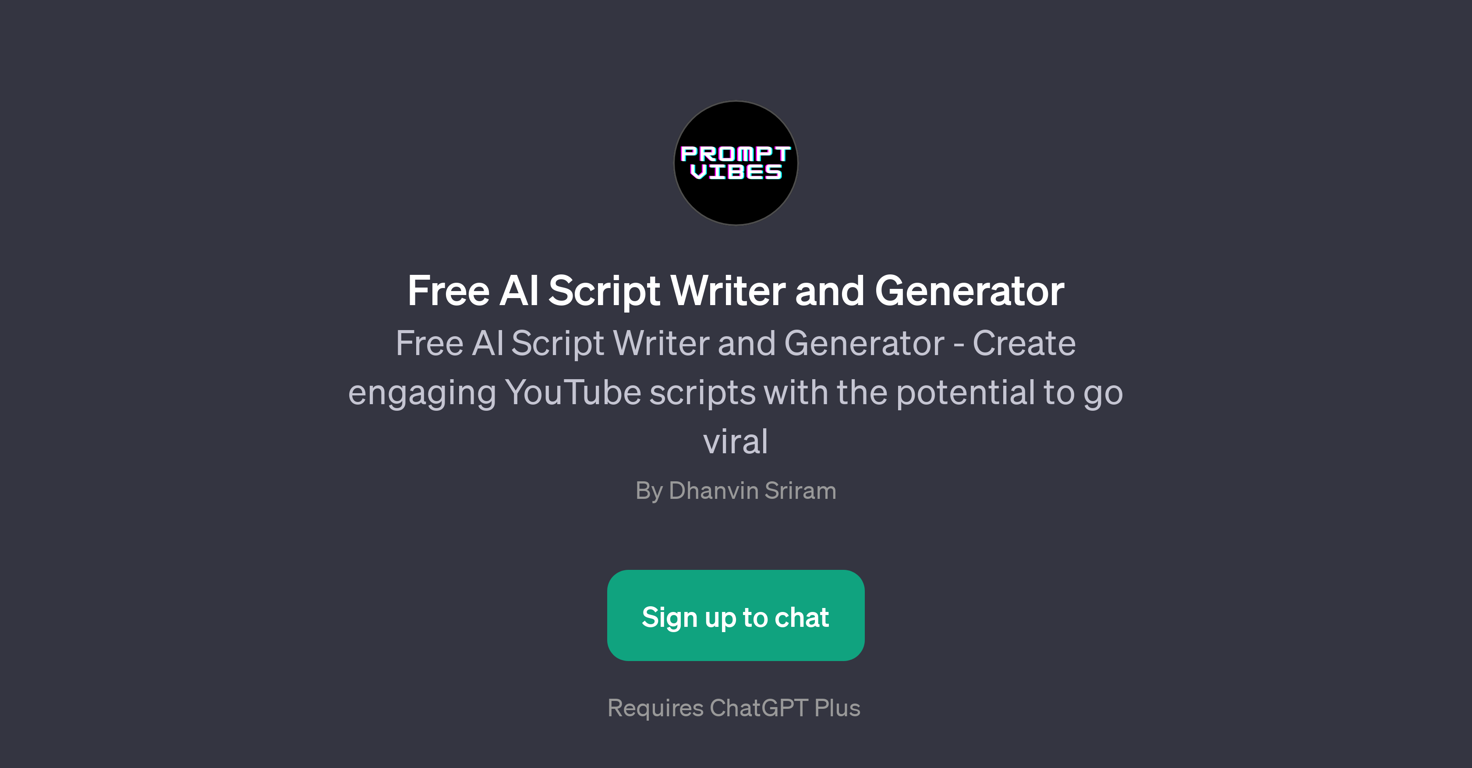 Free AI Script Writer and Generator website