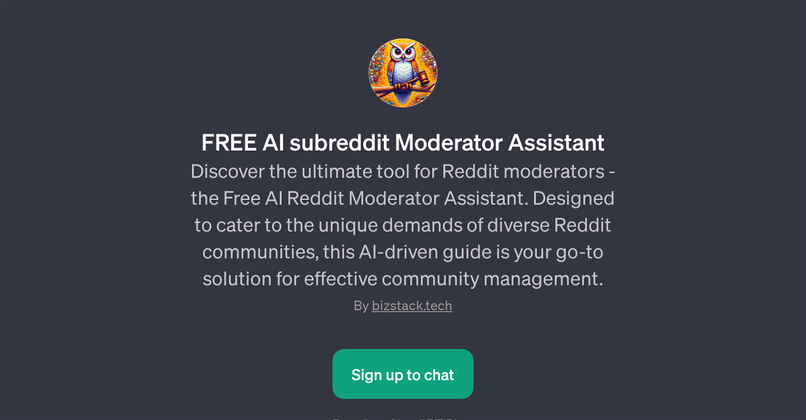 Free AI subreddit Moderator Assistant website