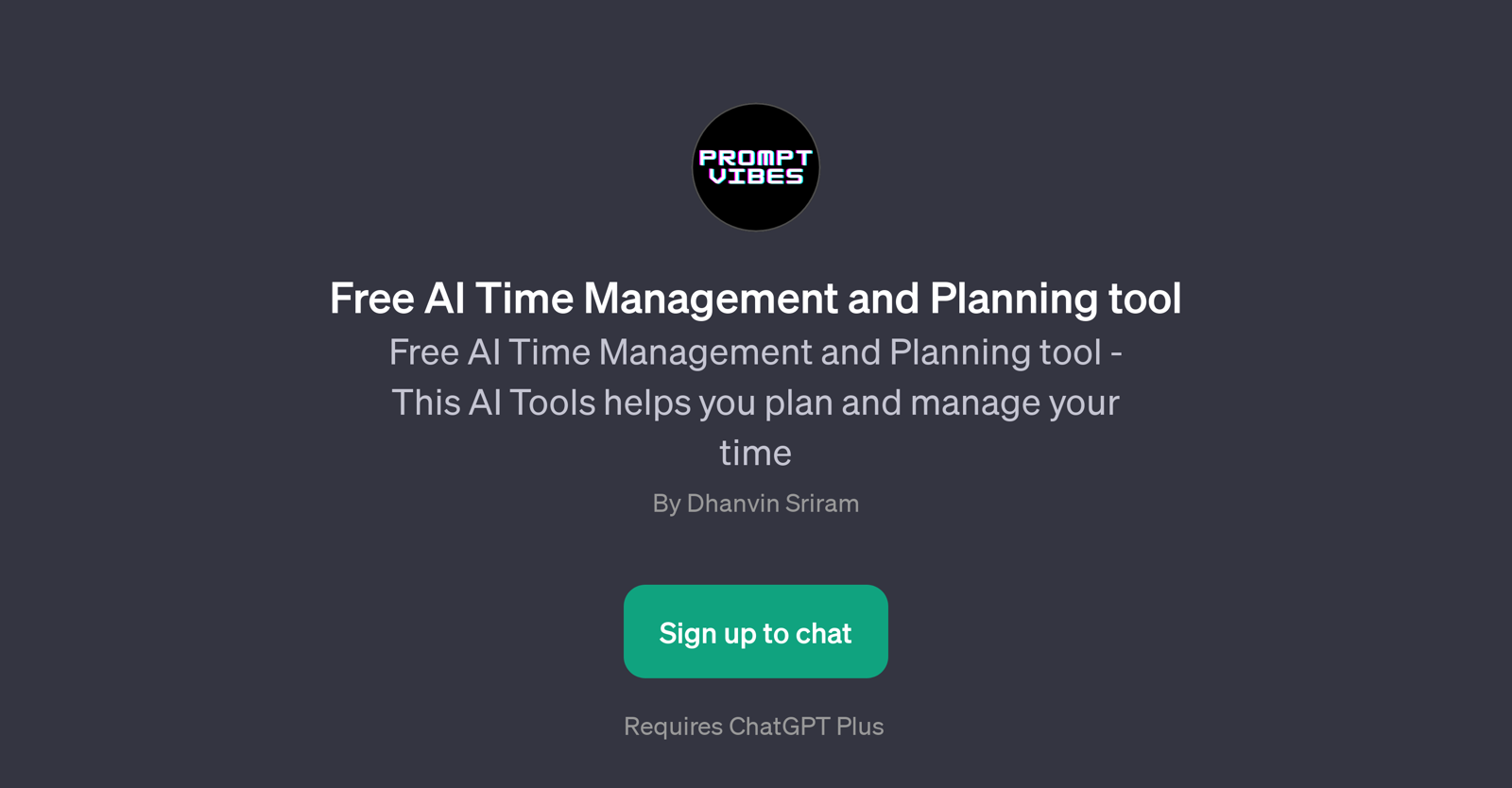 Free AI Time Management and Planning Tool website