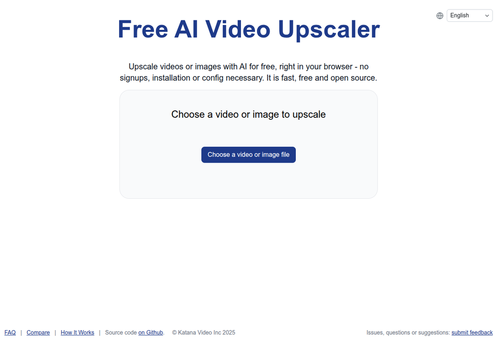 Free AI Video Upscaler website