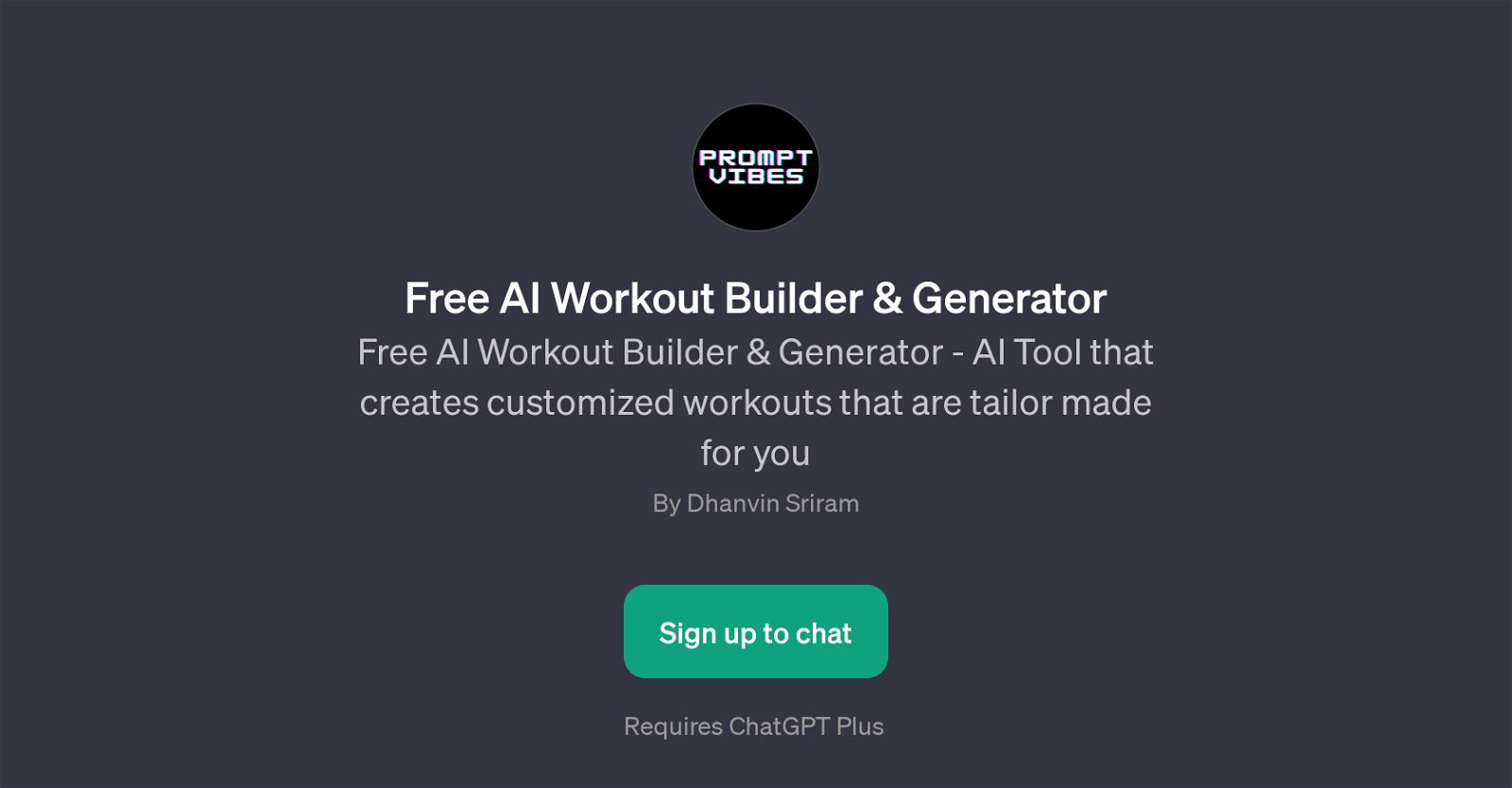 Free AI Workout Builder & Generator GPT website