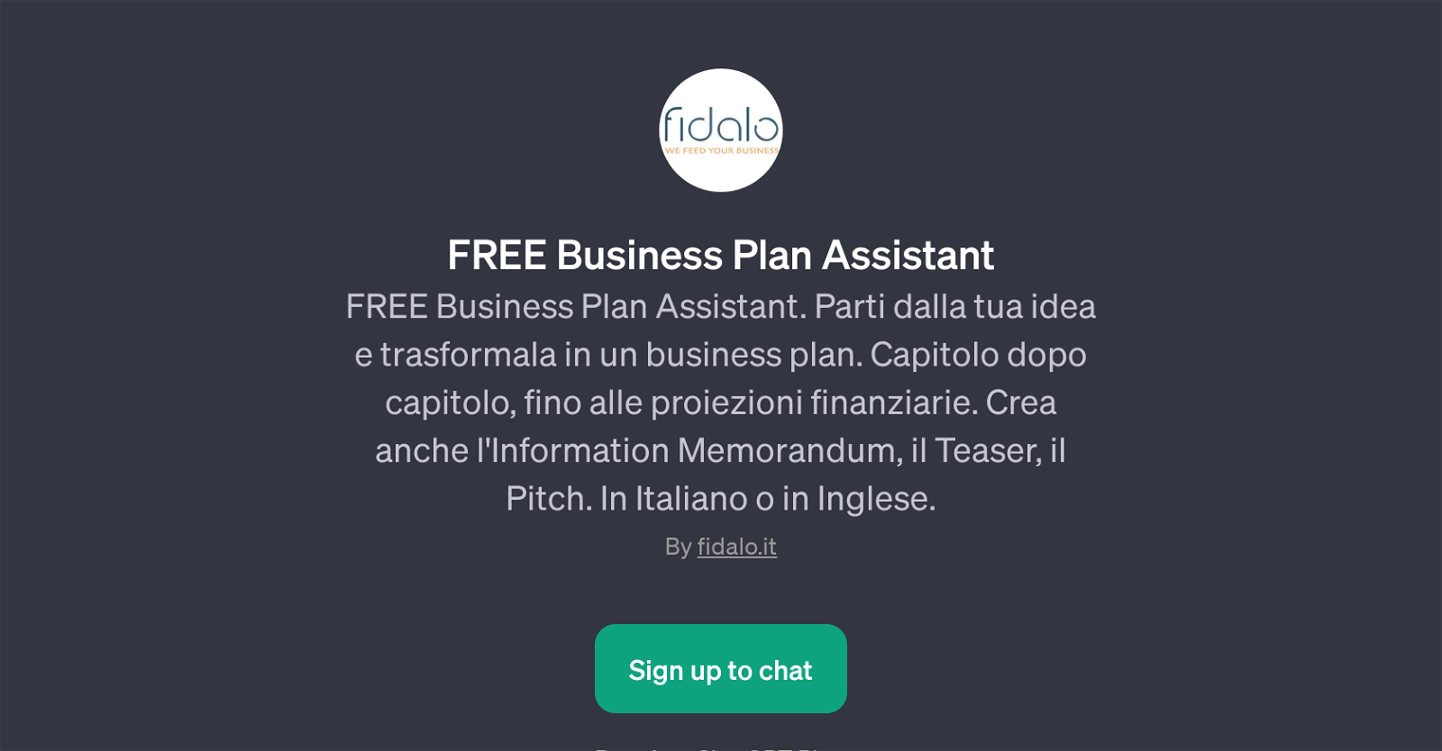 FREE Business Plan Assistant website