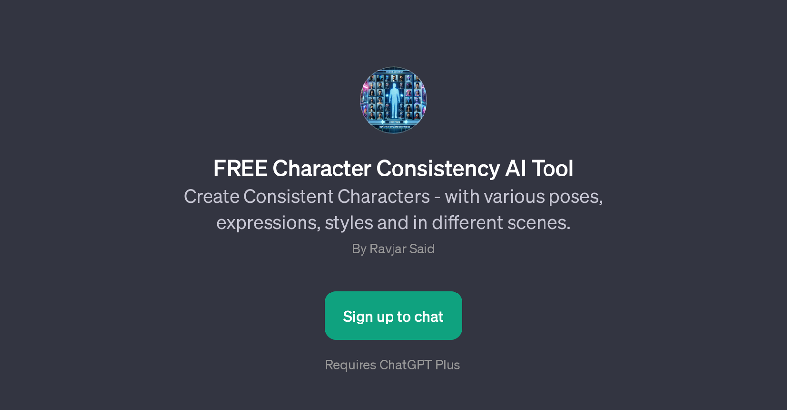 FREE Character Consistency AI Tool website