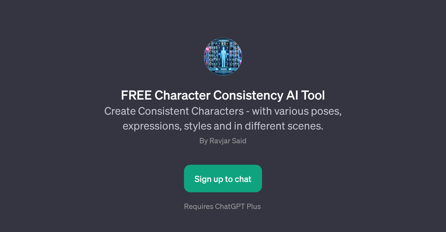 FREE Character Consistency AI Tool website