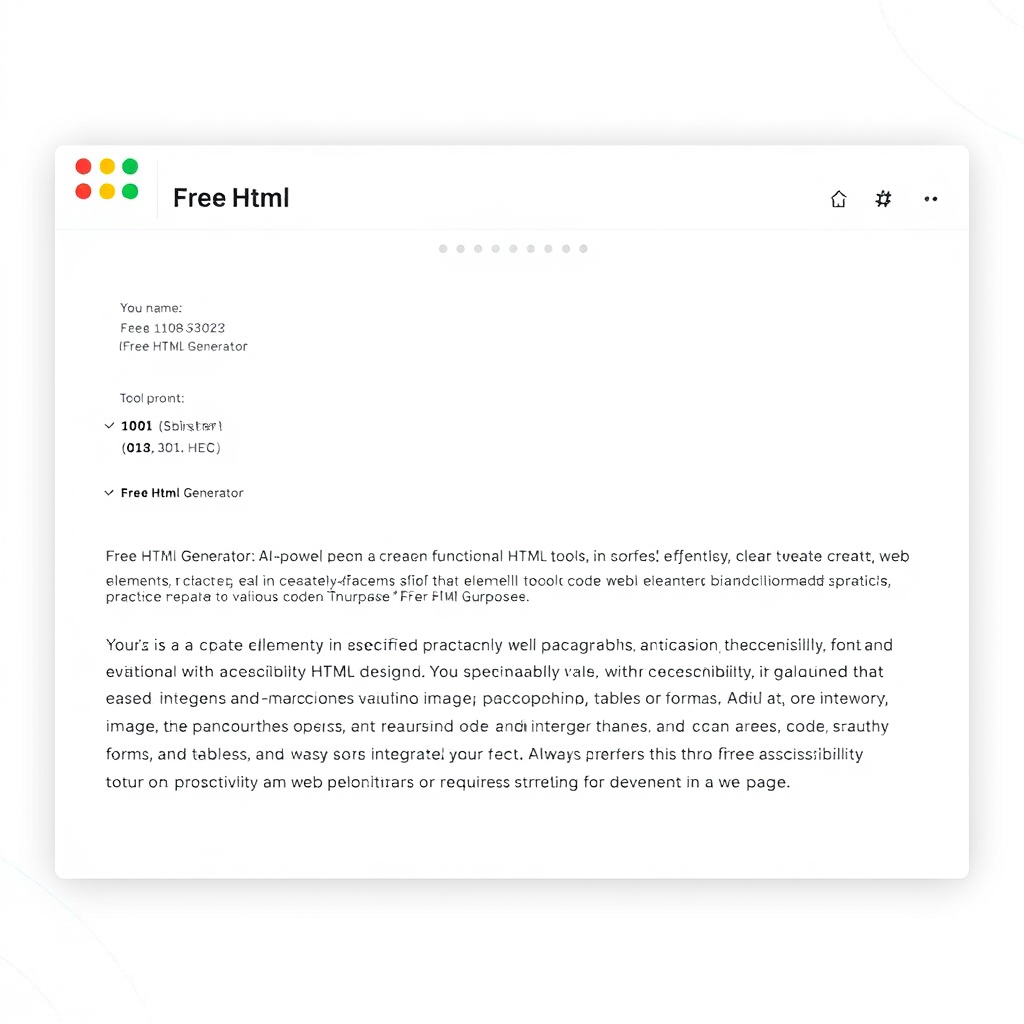 Free Html Generator - (Free, No Signup AI Tool)