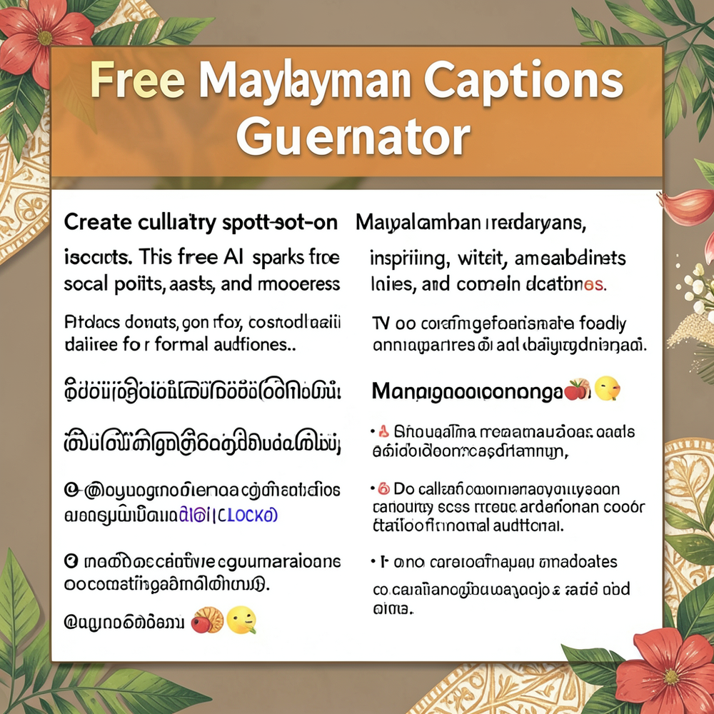 Free Malayalam Captions Generator website