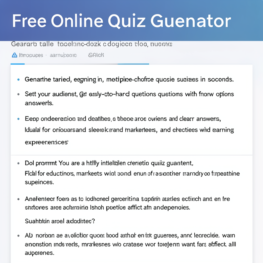 Free Online Quiz Generator website