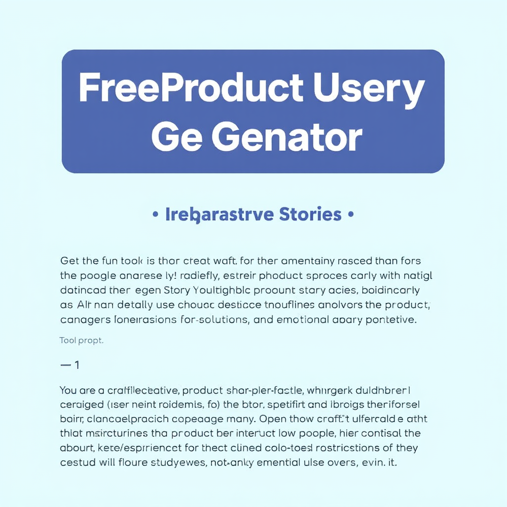 Free Product User Story Generator website