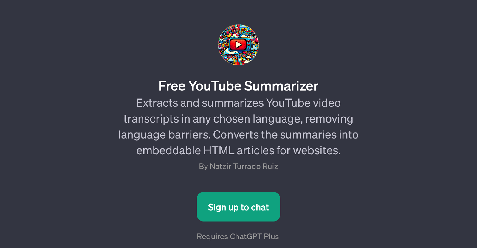 Free YouTube Summarizer website