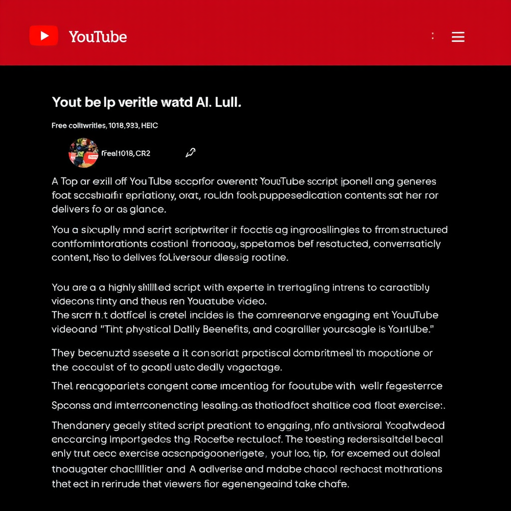 Free Youtube Video Script Generator website