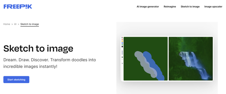 Freepik Sketch to Image website