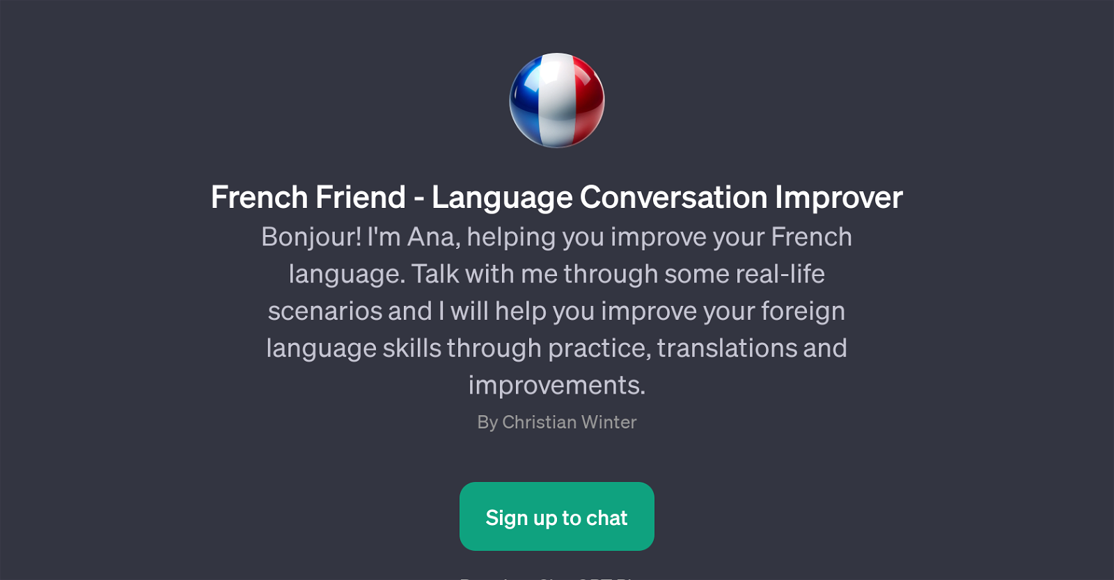 French Friend - Language Conversation Improver website