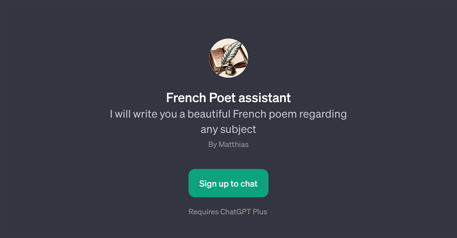 French Poet Assistant website