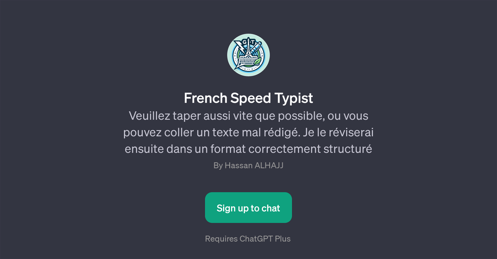 French Speed Typist website