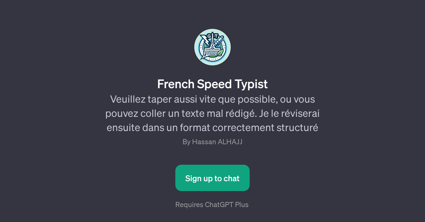 French Speed Typist website