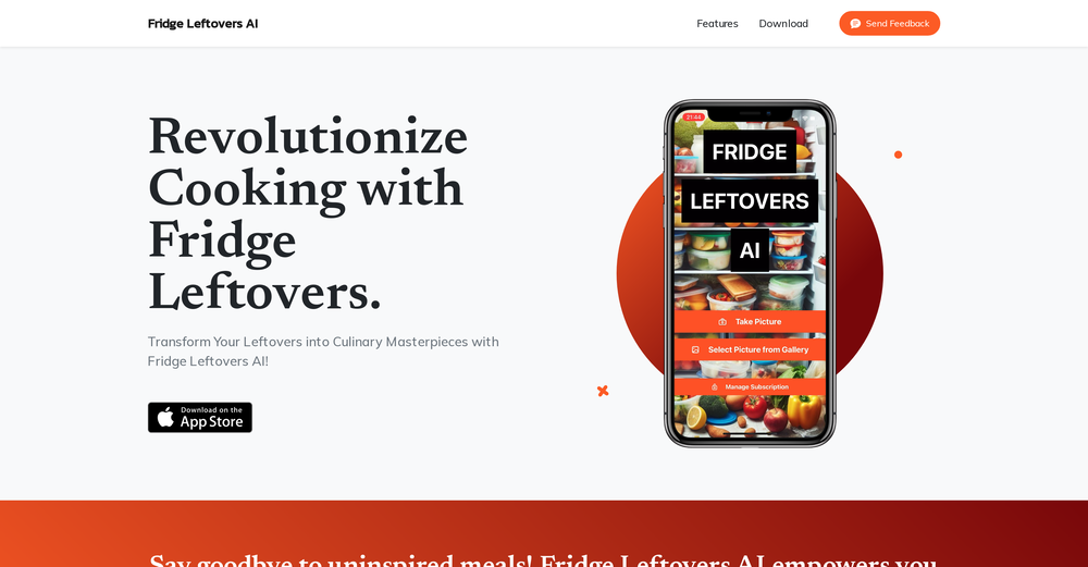 Fridge Leftovers AI website
