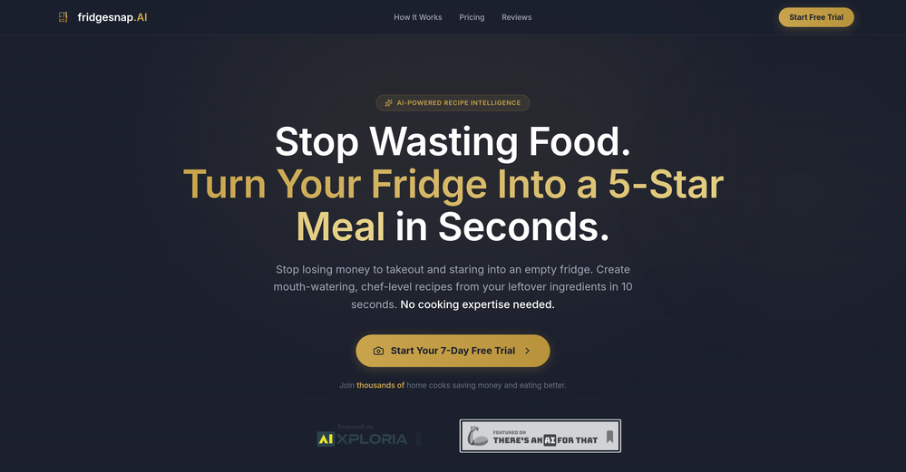 fridgesnap.AI website