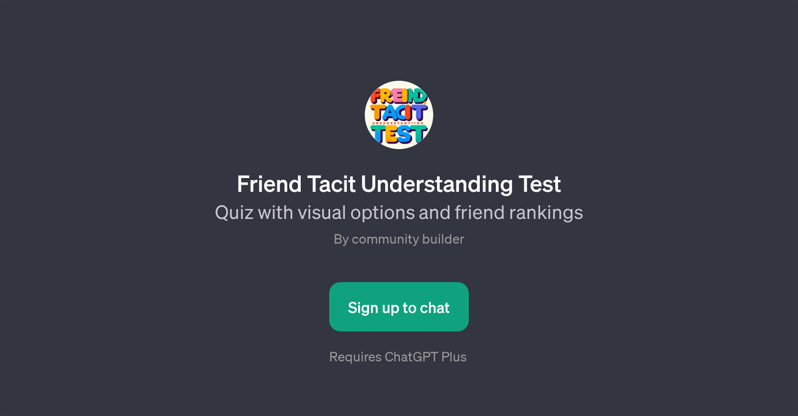 Friend Tacit Understanding Test website