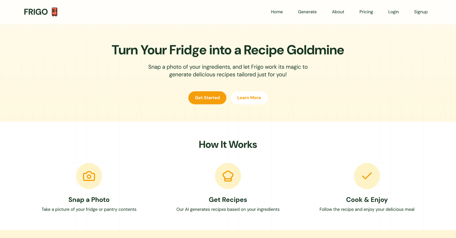 Frigo - AI Tool For Recipes