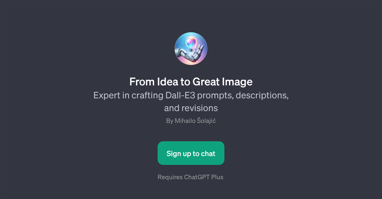 From Idea to Great Image website