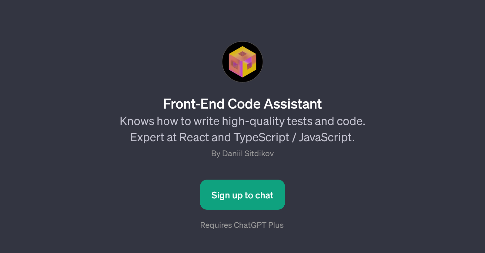 Front-End Code Assistant website