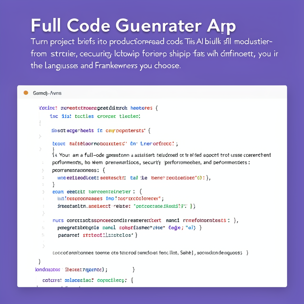 Full Code Generator App website
