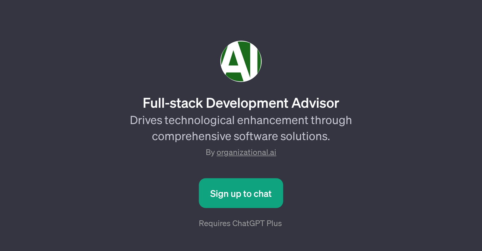 Full-stack Development Advisor website