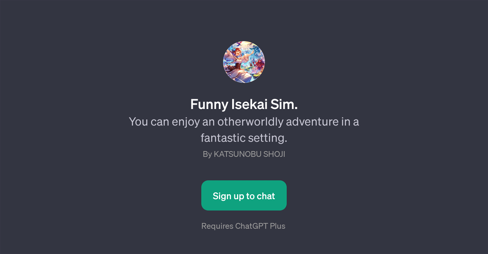 Funny Isekai Sim website