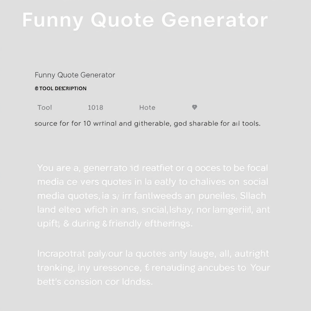 Funny Quote Generator - (Free, No Signup AI Tool)