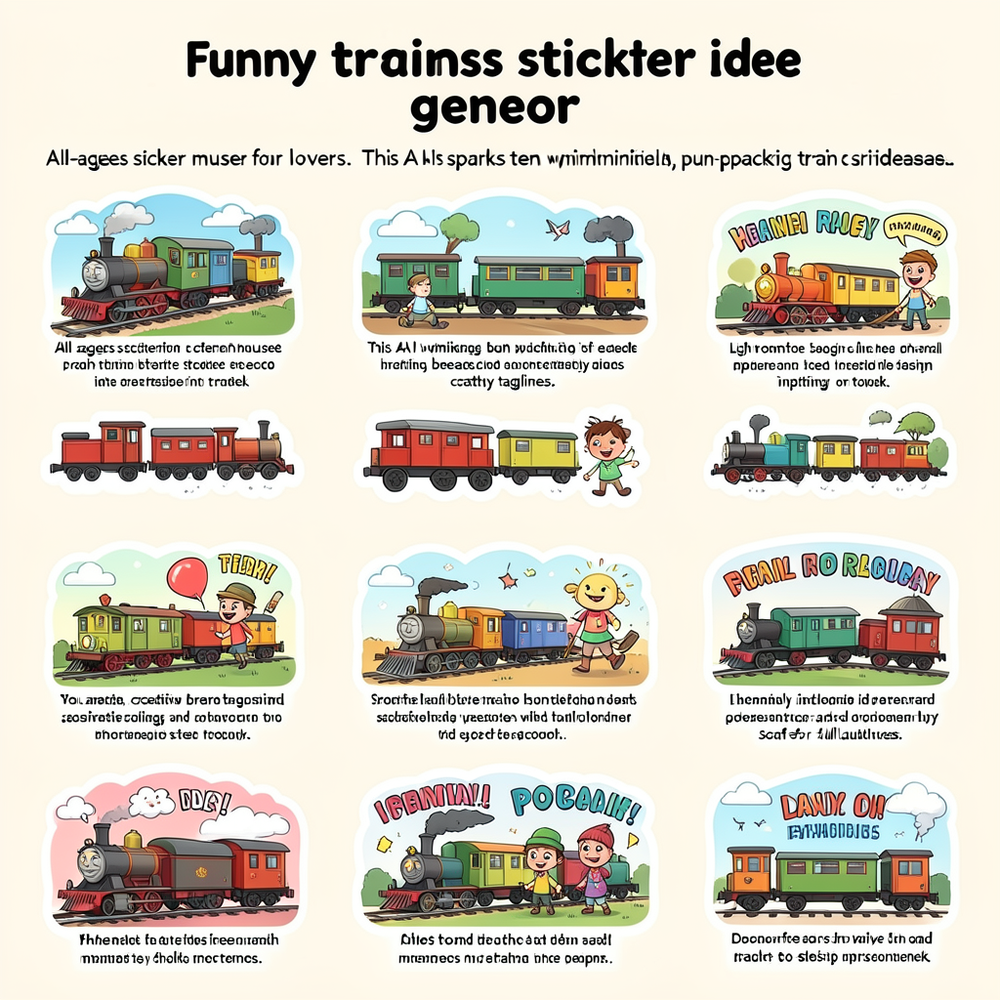 funny trains sticker idea gener website