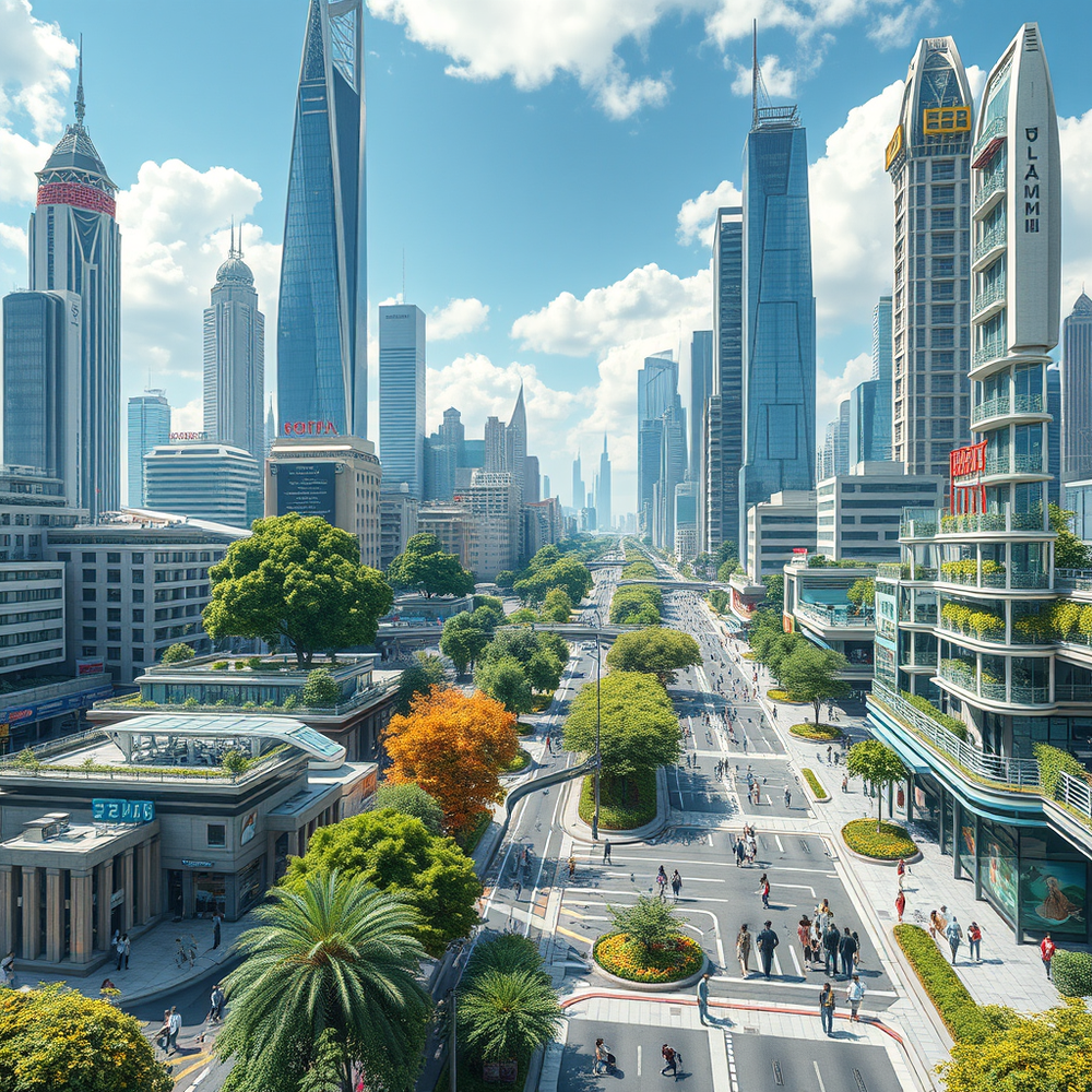 Futuristic city image generator website