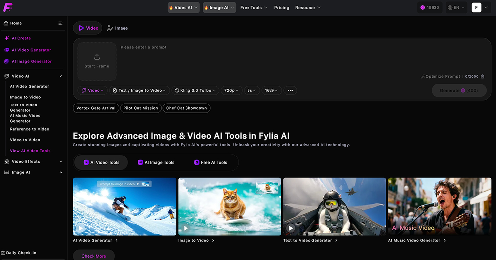 Fylia | Image to Video Generator website
