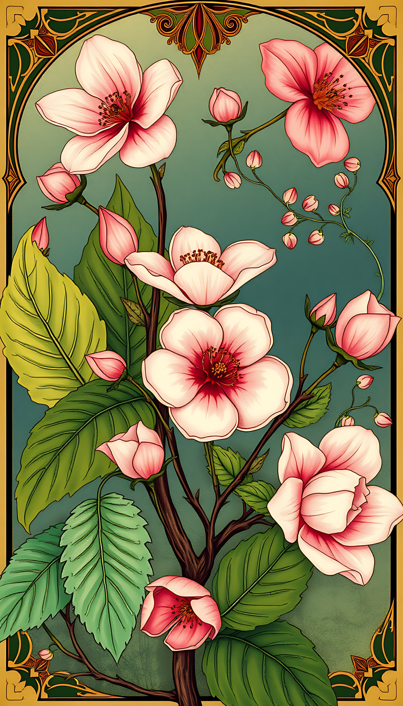art-nouveau-botanical generated image