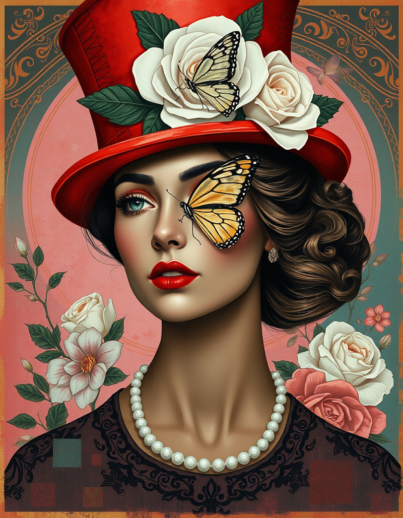 art-nouveau-portrait-realistic-reference-in-mucha-inspired-style generated image