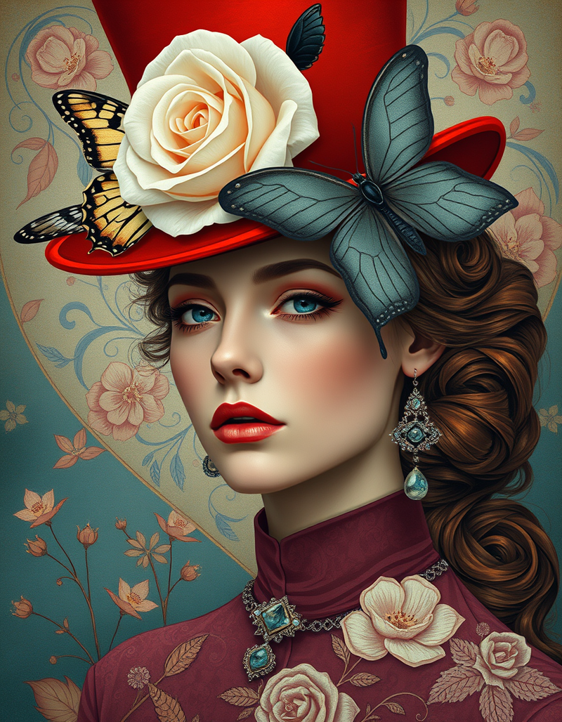 art-nouveau-portrait-realistic-reference-in-mucha-inspired-style generated image