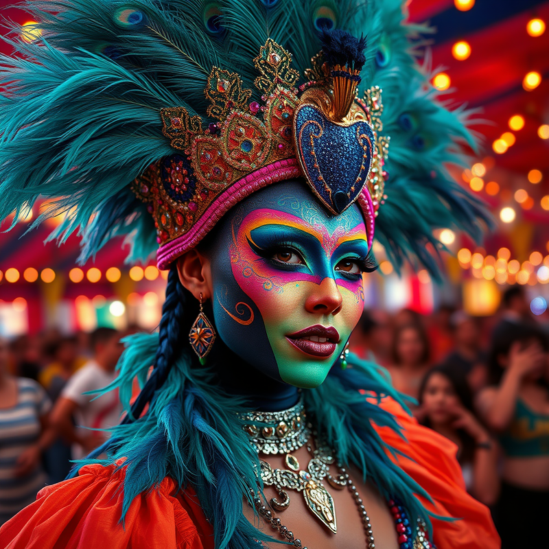 carnival-performer-with-bold-makeup generated image