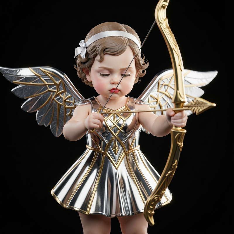 chrome-gold-figurine generated image