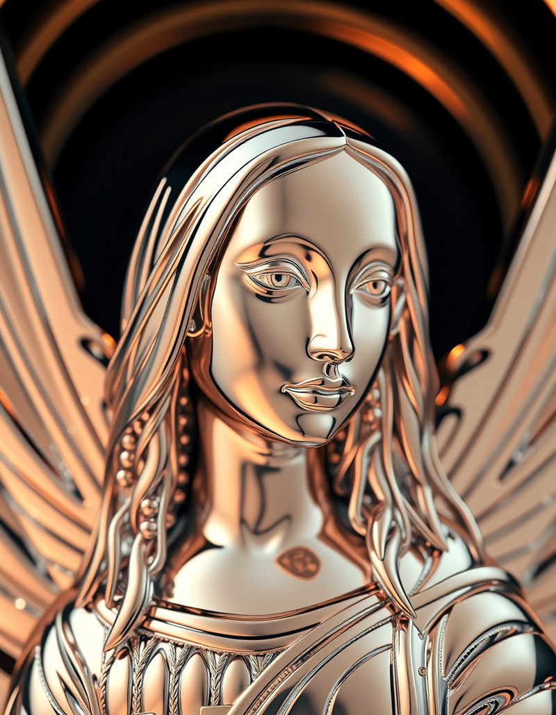 chrome-gold-figurine generated image
