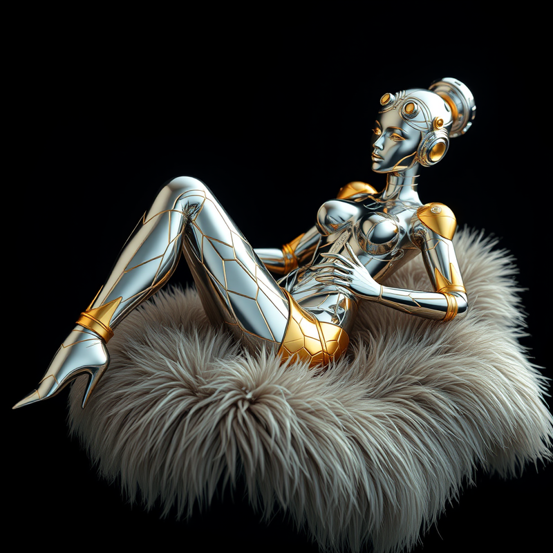 chrome-gold-figurine generated image