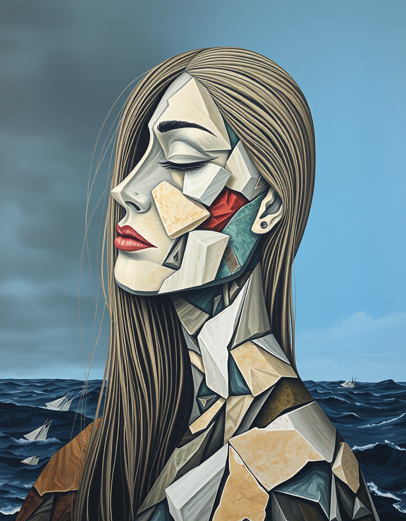 contemporary-cubist-surrealist-painting generated image