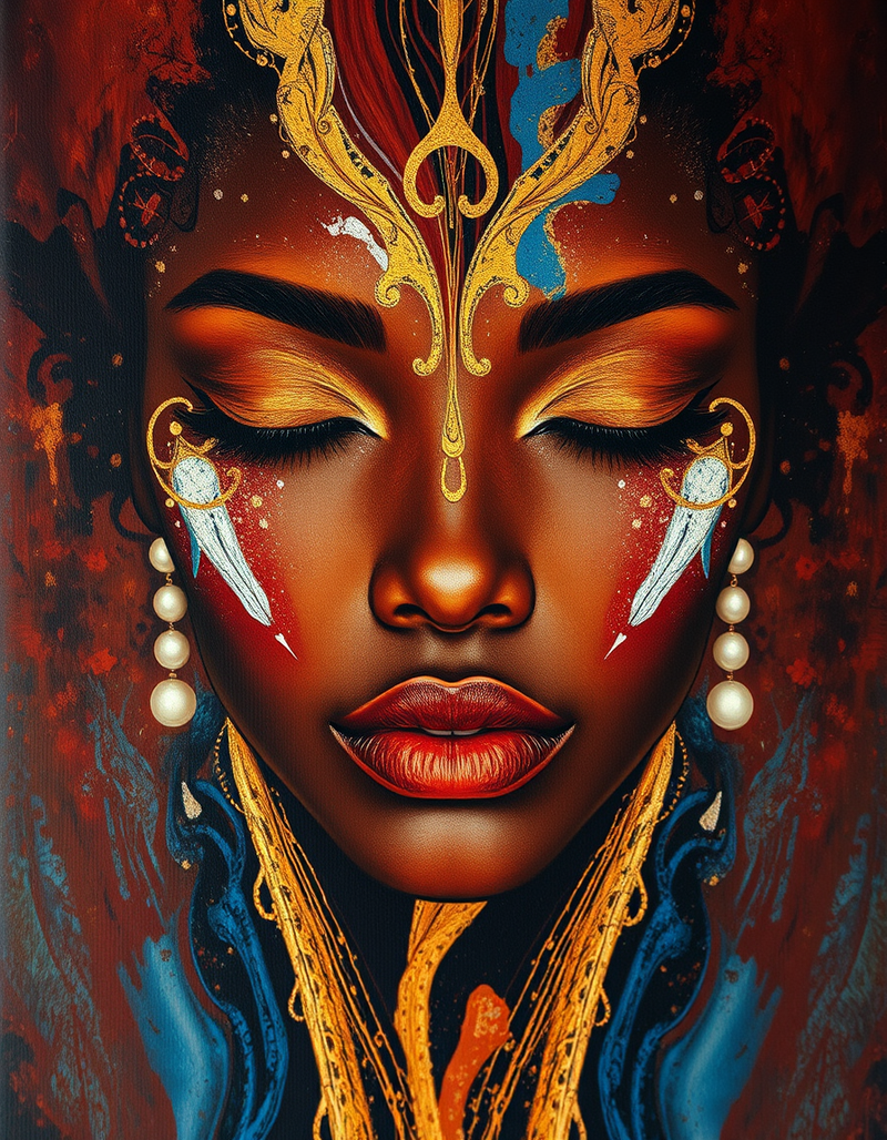 deep-rust-color-acrylic-on-canvas generated image