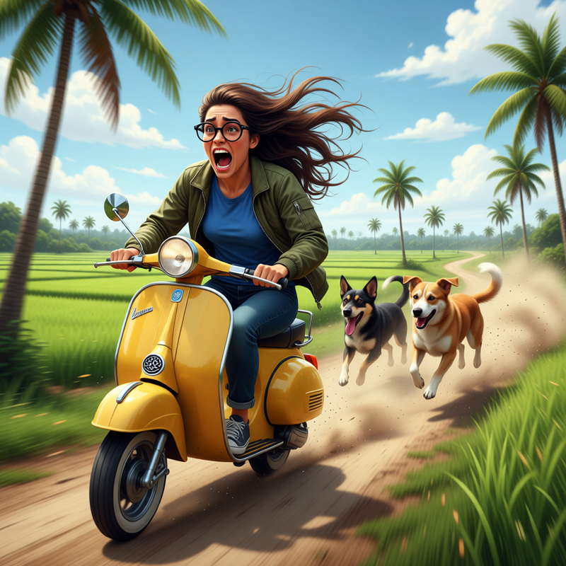 dust-road-panic-chase generated image