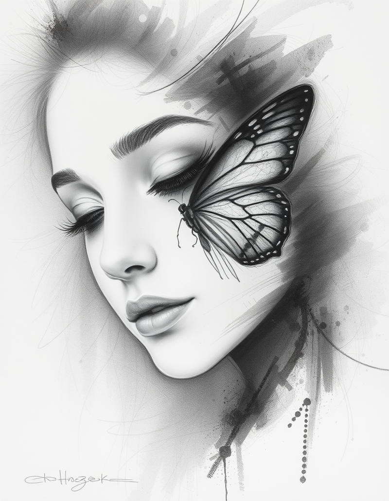 ethereal-charcoal-portrait-in-dawn-light generated image