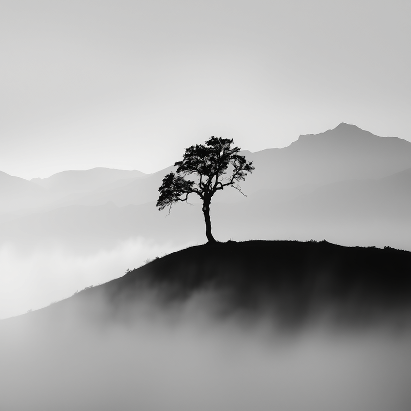 ethereal-grayscale-silhouettes generated image
