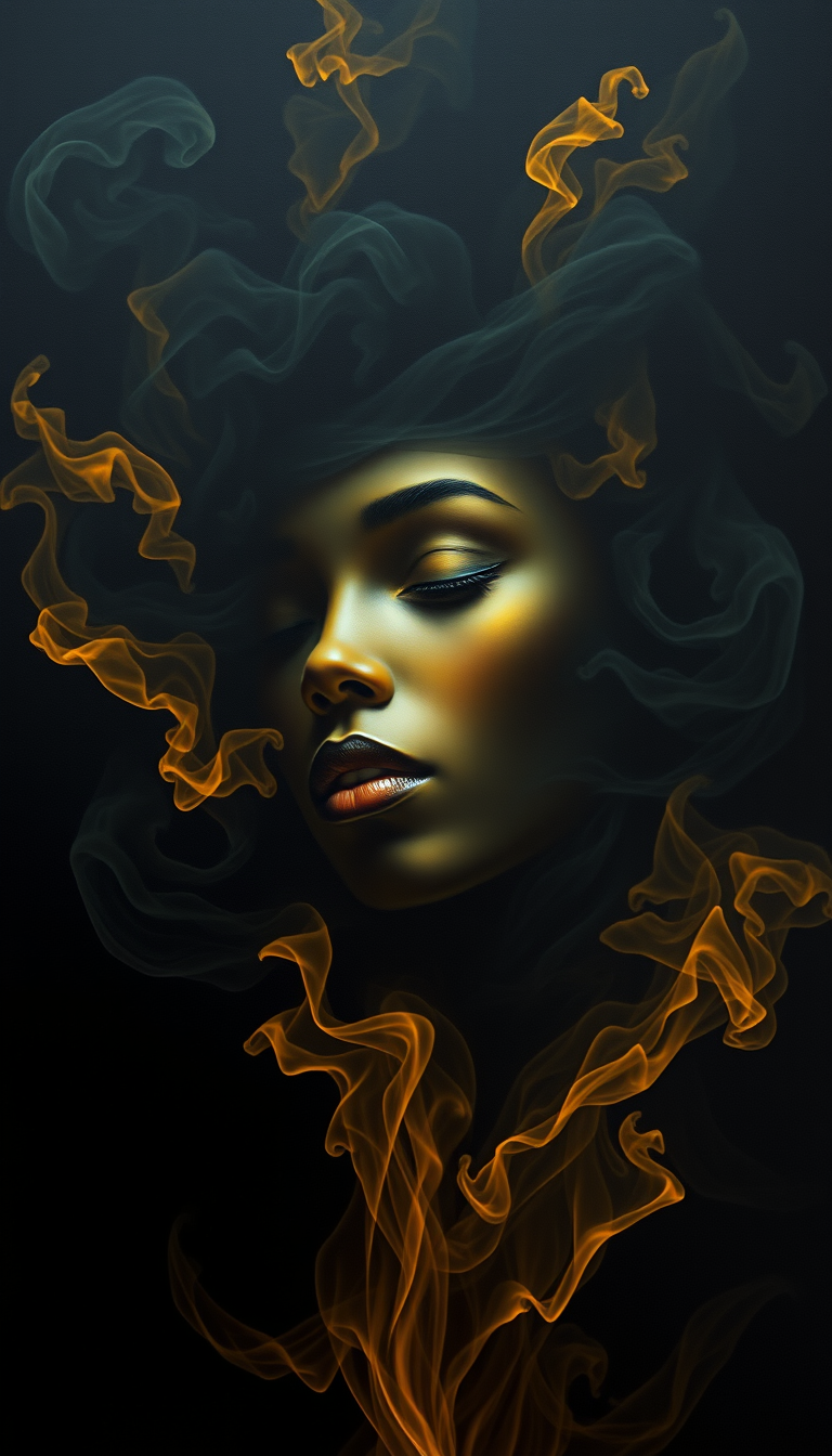 ethereal-presence-amidst-darkness-and-smoke generated image