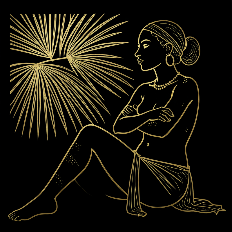 golden-line-art generated image