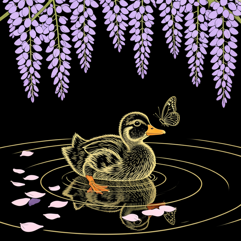 golden-line-art generated image