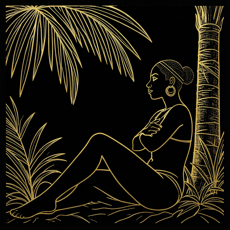 golden-line-art generated image