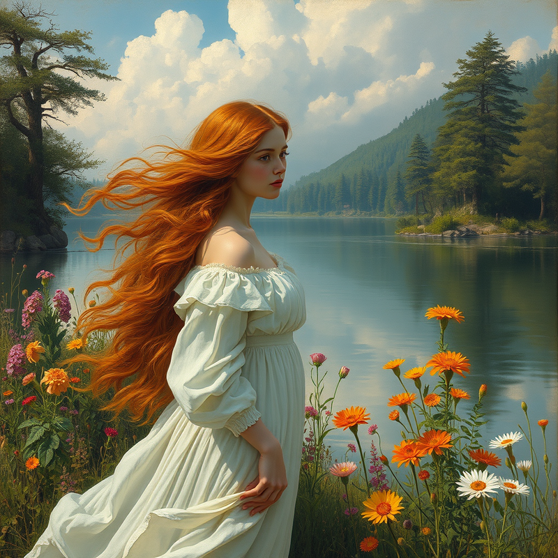 pre-raphaelite-style generated image